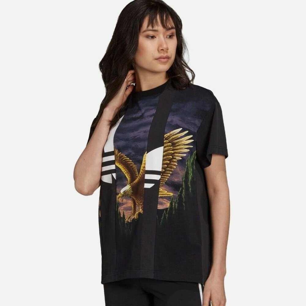NEW NWT DRY CLEN ONLY Adidas Originals Black Eagle Graphic T-Shirt H59033